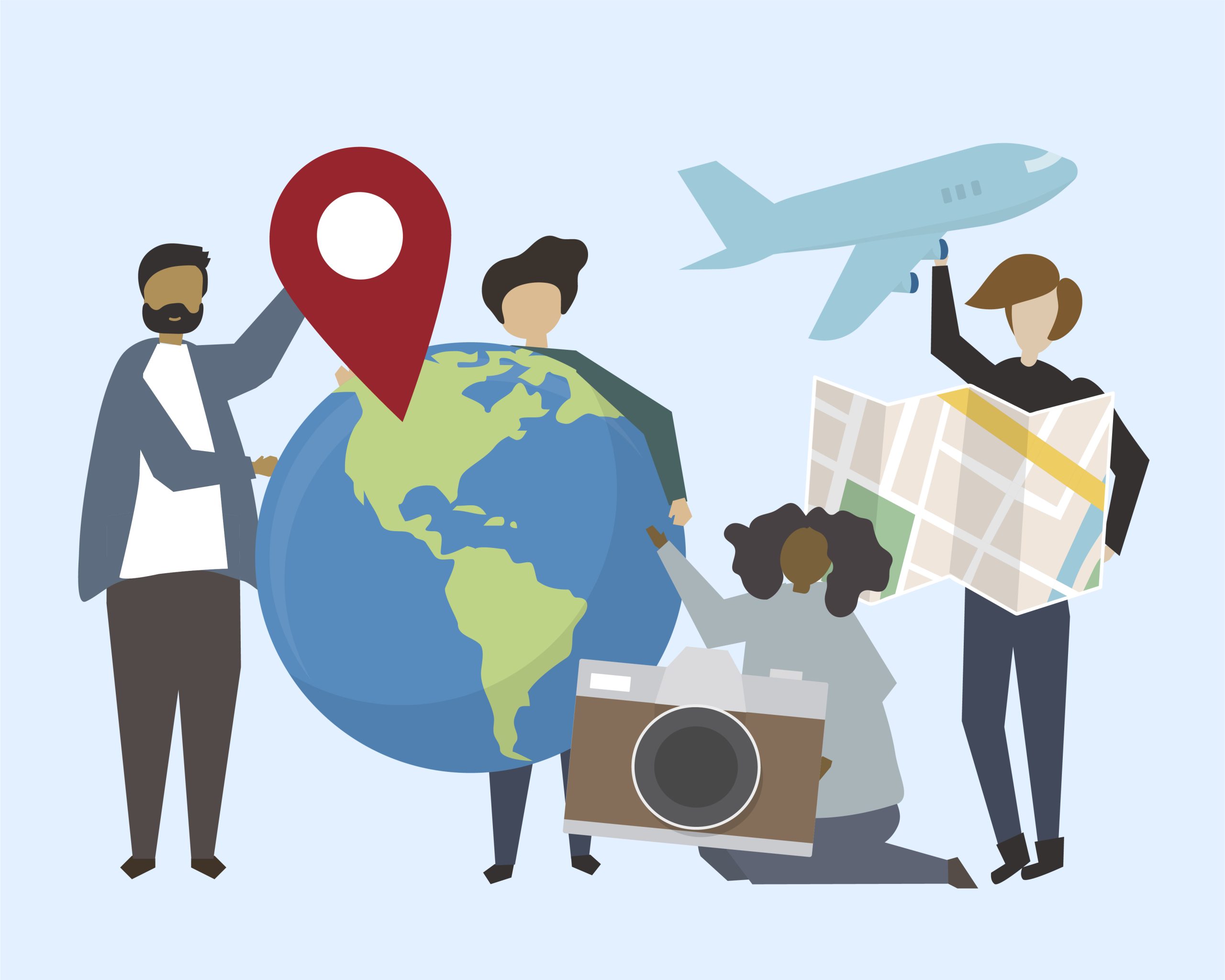 Ilustración sobre turismo y explotación